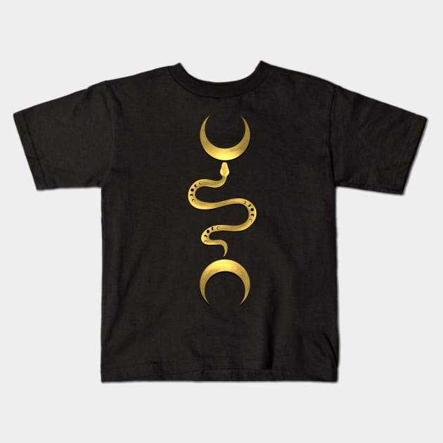 Moon Goddess Serpent Kids T-Shirt by Yona's Stuff